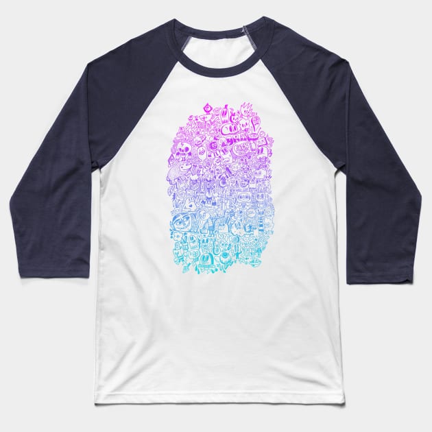 Gradient Doodle Baseball T-Shirt by wotto